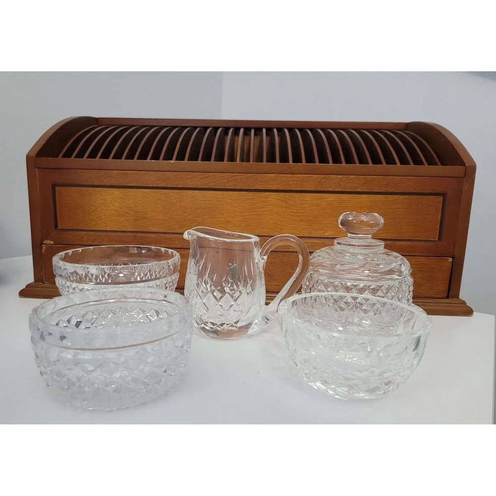 Vintage Galway Crystal Renmore Irish Lead Cut‎ Crystal Tableware Set 5pc Creamer